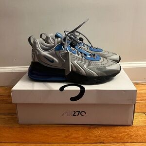 Nike Air Max 270 React in Gray and Blue